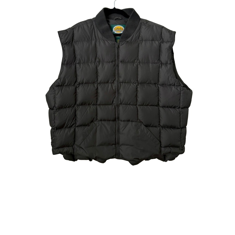 Cabelas Premier Northern Goose Down Quilted Puffer Vest Mens 3XL Tall Green